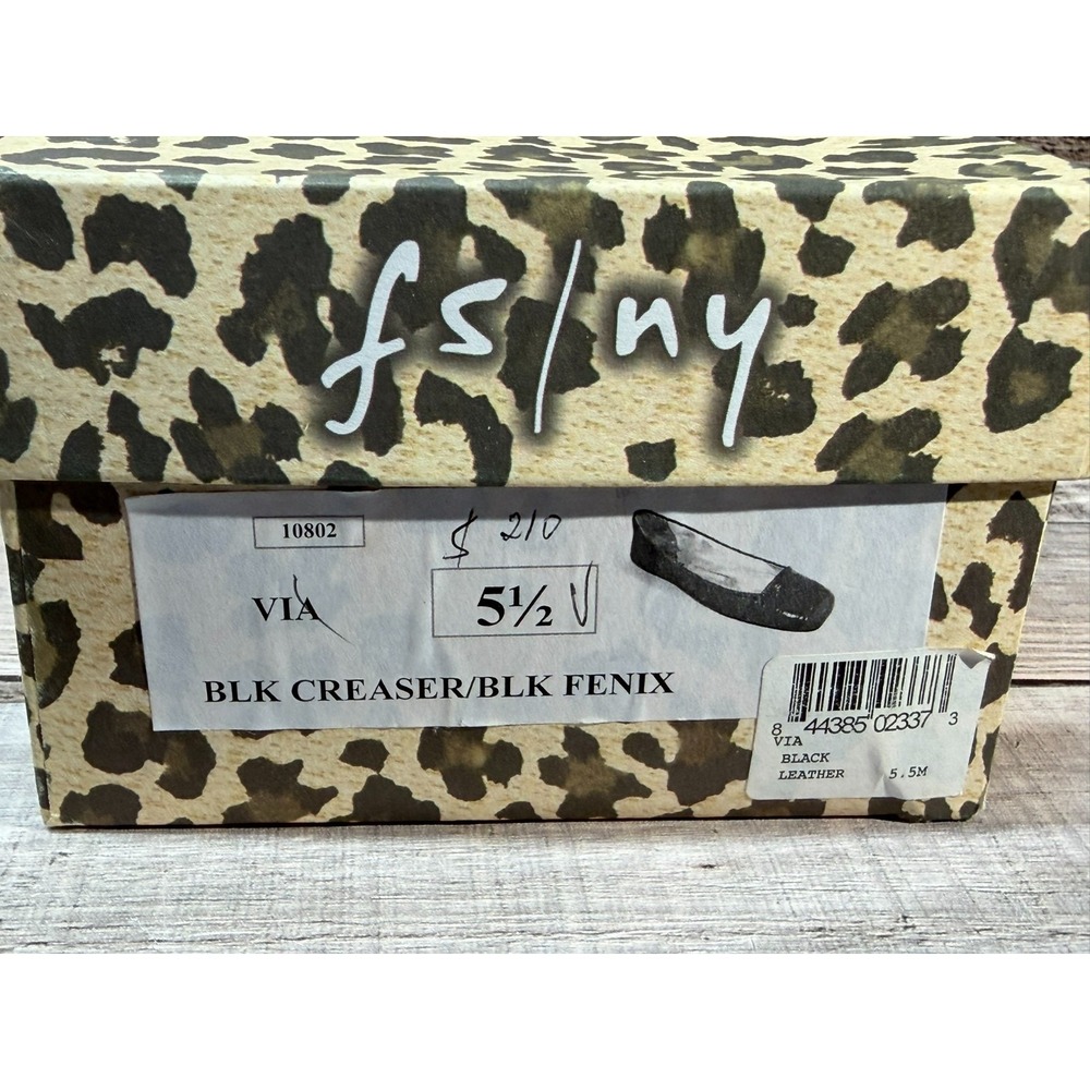 FS/NY Black Creaser Women Flat Shoes Black Leather‎ Size 5.5 - Picture 15 of 16